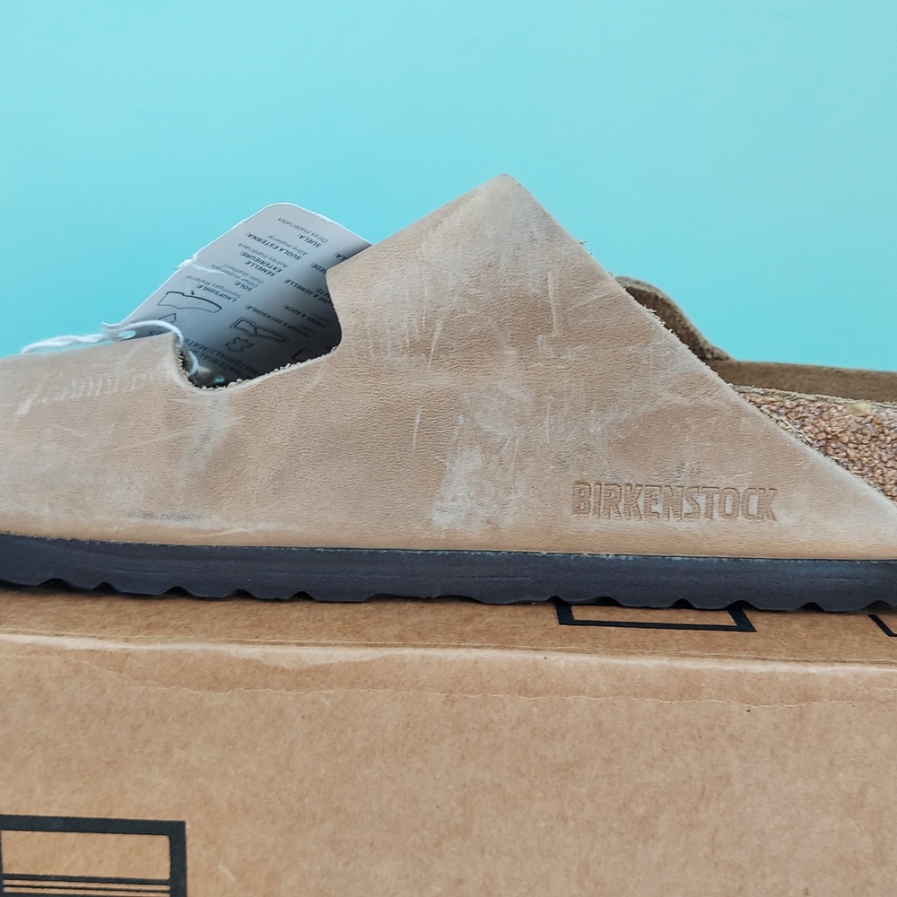 Birkenstock Arizona Tobacco Brown Leather Unisex Sandals Women's 11R/Mens 9R NWT - Picture 10 of 16